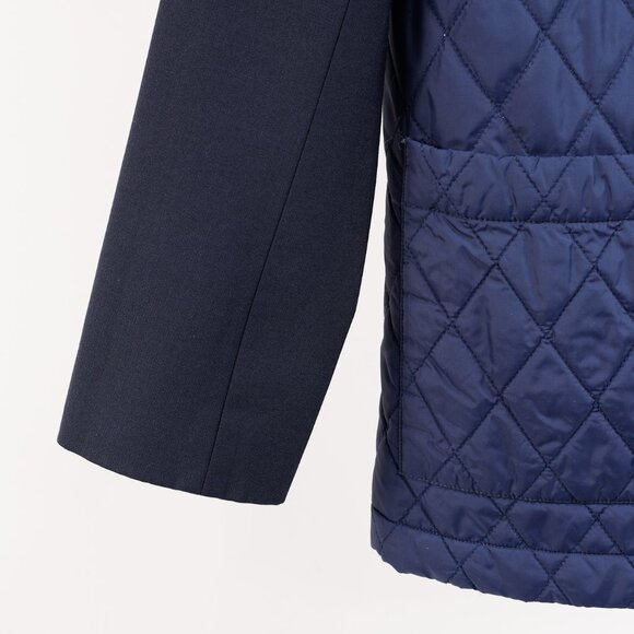 Tibi Quilted Combo Navy Blazer Jacket - Picture 6 of 12